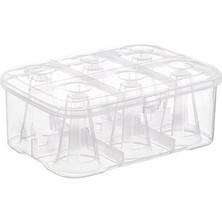 Lowell Home Ieg Su Bardağı Taşıma Kutusu Şeffaf - 6 Bardak Kapasiteli Piknik Kutusu LWLRSY-435RSIEG