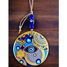 Lowell Home Çini Gold Desen Nazar Boncuklu Gözlü Duvar Süsü