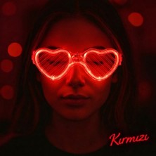 Lowell Home Kırmızı LED Işıklı Kalp Gözlük – 3 Modlu Parti &amp; Glow Gözlüğü