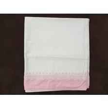 Mor Tırtıl El Işi Dantel Işlemeli Çift Kişilik Beyaz Çarşaf  Çeyizlik Hediyelik