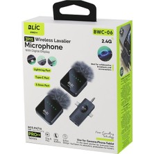 Lowell Home Ieg 3in1 Kablosuz Ikili Yaka Mikrofon Tüylü Dijital Ekran Lightning - Type-C - 3.5mm Gir