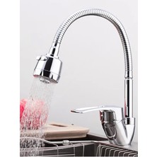 Fulcie Sıcak Soğuk Çift Girişli Hareketli Boru 2 Fonksiyonlu Krom Mix Mutfak Eviye Musluğu Çeşmesi