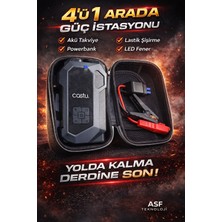 asfteknoloji 4in1 Akü Takviye Cihazı 16.000MAH | Akım Korumalı + Lastik Şişirme + Fener + Powerbank