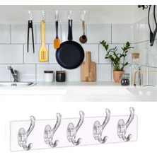 Lowell Home Ieg 5'li Güçlü Yapışkanlı Şeffaf Duvar Askısı Banyo Mutfak Düzenleyici Pratik Askıl�