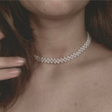 Ravinity Zarif Inci Choker Kolye, Incili Tasma Kolye