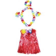 Lowell Home Ieg Luau Aloha Hawaii  Kolye Etek Taç ve Bileklik Seti Kırmızı (4887) LWLRSHM-324FTY4