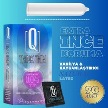 All Night Q Vanilya Aromalı Ultra Ince 0.045 mm Extra Kayganlaştırıcılı Prezervatif 90'lı – Doğal His ve Konfor - Q Thınk Thın