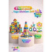 Denapcal Trendigon 3’lü Eğitici Yapı Blokları Seti 348 Parça, Eğitici Oyuncak