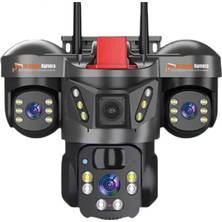 O-Kam 5011 9MP 3 Lensli Akıllı Güvenlik Kamerası Wifi Gece Görüş Sesli Kişi Takibi