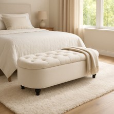 Simple Uzun ve Derin Sandıklı Puf Bench Çok Amaçlı Dekoratif Puf