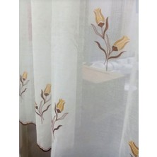 Keten Tül Keten Tül Perde Işlemeli Dikili Hazır Pilesiz Perde