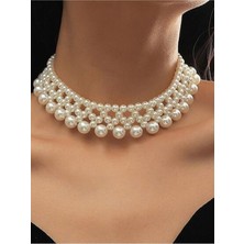 Ravinity Özel Tasarım El Emeği Inci Kolye, Choker Tasma Inci Kolye
