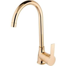 Fulcie Gold Kaplama Mutfak Eviye Bataryası Musluğu Delta Kaliteli Gövde