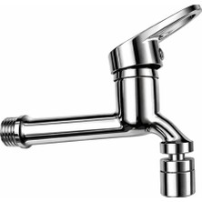 360 Derece Hareketli Başlıklı Krom Uzun Lavabo Wc Musluğu - Uzun Musluk