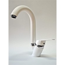 Fulcie Armatür Beyaz Krom Lüx Baston Borulu Banyo Lavabo Musluğu Bataryası