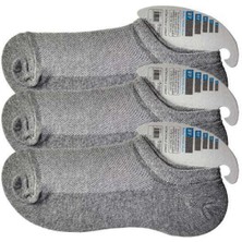 Vexor Gri Erkek Görünmez Çorap 3 Çift