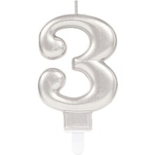 Lowell Home 3 Rakamı Mum Gümüş Renk