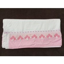 Mor Tırtıl El Işi Dantel Işlemeli Çift Kişilik Beyaz Çarşaf Çeyizlik Hediyelik