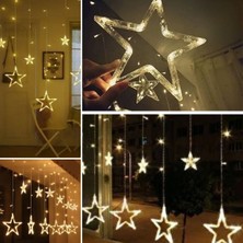 By Nevser Kumandalı Yıldız Figürlü 12 Sarkıtlı 120 LED Uzaktan Kumandalı Dekor Işık – Masaüstü ve Ortam Aydınlatması