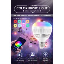 Eser Ticarett Bluetooth Hoparlörlü Rgb LED Ampul E27 | Renk Değiştiren Akıllı Müzikli Ampul | Telefon Uyumlu Color Music Light