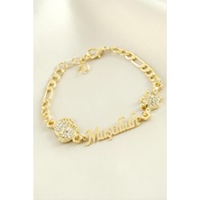 Lowell Home Ieg Ayak Izi Maşallah Yazılı Taşlı Bileklik LWLBJT-RSIEG327