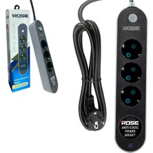 Poke Üçlü Akım Korumalı Priz Anti Static 3x1.5 3mt