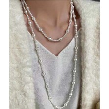 Ravinity Ekru Incili 2 Sıra Kolye, Şık Parlak Inci Kolye