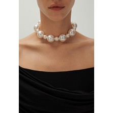 Ravinity Büyük Incili Choker Kolye, Tasma Inci Kolye