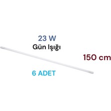 6 Adet 23 Watt 150 cm LED Floresan Plastik Gün Işığı