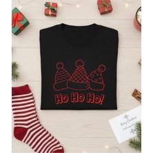 Aselinda Ho Ho Ho Baskılı Yılbaşı Tişörtü,noel Hediyesi,aile Kombin Tişört(Kombin Yapmak Için Ürün Ekleyiniz)