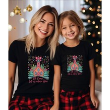 Aselinda Christmas-Yeni Yıl Ev Baskılı Anne-Kız Kombin Tişört (Kombin Yapmak Için 2 Ürün Ekleyiniz)