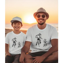 Aselinda Motor Baskılı Baba-Oğul Kombin Tişört (Kombin Yapmak Için 2 Adet Ekleyiniz)
