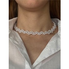 Ravinity Zik Zak Model Özel Tasarım Choker Inci Tasma Kolye