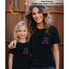 Aselinda Ayıcık Baskılı Anne-Kız Kombin Tişört (Kombin Yapmak Için 2 Ürün Ekleyiniz)
