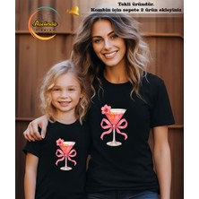 Aselinda Anne-Kız Pamuklu Bisiklet Yaka Kombin T-Shirt-(Kombin Için Sepete 2 Ürün Ekleyiniz)