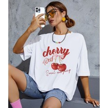 Aselinda Cherry Kiraz Baskılı Tişört (Kombin Yapmak Için 2 Ürün Ekleyiniz)