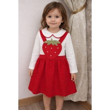 A.E Çilek Askılı Çocuk Elbisesi