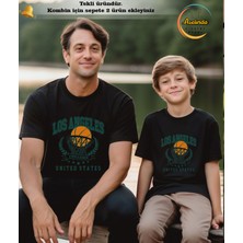 Aselinda Los Angeles Baskılı Unisex Tshirt-Aile Kombin Tişört (Kombin Yapmak Için 2 Ürün Ekleyiniz)