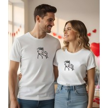 Aselinda Sevimli Çift Baskılı Sevgili Çift Kombin Tişört(Kombin Yapmak Için Ürün Ekleyiniz)