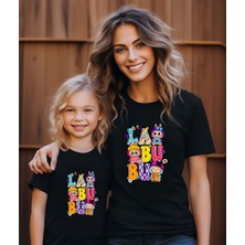 Aselinda Renkli Labubu Baskılı Anne-Kız Kombin Tişört (Kombin Yapmak Için 2 Ürün Ekleyiniz)