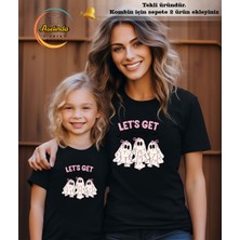 Aselinda Halloween Lets Get Spooky Baskılı Tişört (Kombin Yapmak Için 2 Ürün Ekleyiniz)