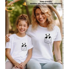 Aselinda Panda Tasarımlı Penye Tshirt Anne-Kız Kombin Tişört (Kombin Yapmak Için 2 Ürün Ekleyiniz)