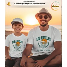 Aselinda Los Angeles Baskılı Unisex Tshirt-Aile Kombin Tişört (Kombin Yapmak Için 2 Ürün Ekleyiniz)