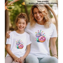 Aselinda Donat Baskılı Anne-Kız Kombin Tişört (Kombin Yapmak Için 2 Ürün Ekleyiniz)