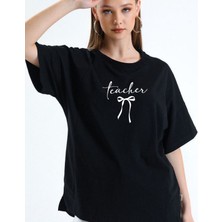 Aselinda 24 Kasım Öğretmenler Gününe Özel Teacher Baskılı Tişört -Hediye Tişört