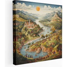 Popcas  Anadolu Kanvas Tablo Osmanlı Manzarası Kültürel Cazibe Duvar Sanatı