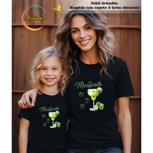 Aselinda Margarita Limon Baskılı T-Shirt Anne-Kız Kombin Tişört (Kombin Yapmak Için 2 Ürün Ekleyiniz)