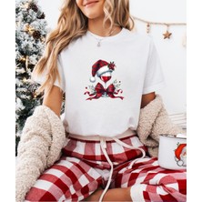 Aselinda Yılbaşı Kokteyl Baskılı, Bisiklet Yaka, Kısa Kollu Kombin Tişört(Kombin Yapmak Için Ürün Ekleyiniz)