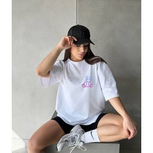 Aselinda Ayıcık Baskılı Özel Tasarım Bisiklet Yaka Pamuklu T-Shirt