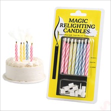 Süsle Bebek ve Parti Altlıklı Sönmeyen Sihirli Mum - 6,5 cm x 10 Adet